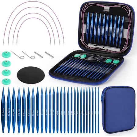 Vaihdettava pyöröpuikkosetti, 3.0-10.0mm, 40cm/60cm/80cm/100cm, vaihdettava laatikolla, alumiini, vaihdettava pyöröpuikko, sininen