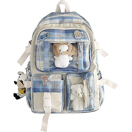 Kawaii-reppu, jossa on kawaii-pinni ja tarvikkeita, suurikapasiteettinen söpö karhutarvikkeiden reppu kouluun, monikäyttöinen kawaii-käsilaukku 