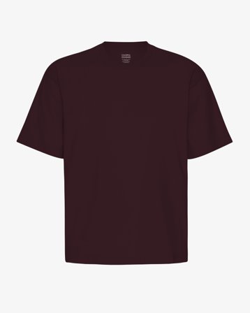 Oversized Organic T-Shirt - Oxblood Red M