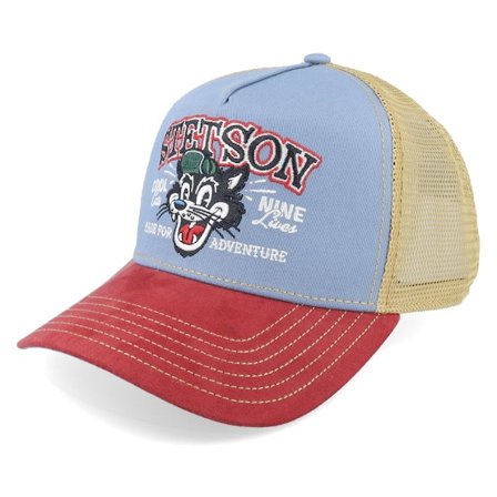 Stetson - Blå trucker Caps - Cool Cats Blue/Red Trucker @ Hatstore