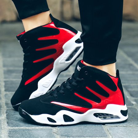 Herre høst og vinter basket sko herre sport sko høye blå sko svart og rød