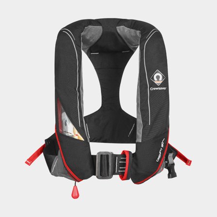 Aufblasbare Rettungsweste - automatik Schwimmweste Crewsaver Crewfit+ Pro 180N, automatisch, schwarz + CO2-Patrone 38 Gramm, One-Size (> 40 kg) - Boot