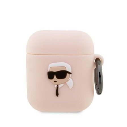 Karl Lagerfeld KLA2RUNIKP AirPods 1/2 cover pink/pink Silikone Karl Head 3D