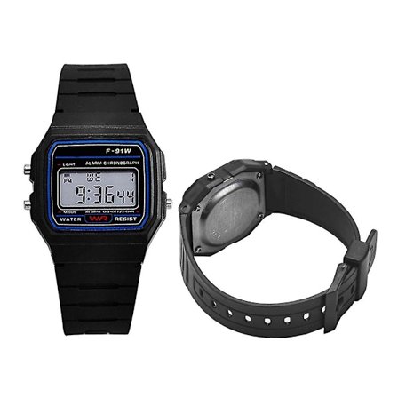 Luksuskello Classic Digital Watch F-91W Unisex Retro Vintage Sport LED Vedenkestävä [LGL] musta