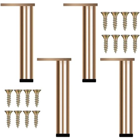 4 Stk. Justerbare Møbelben 25cm Moderne Sofafot Gull Seng