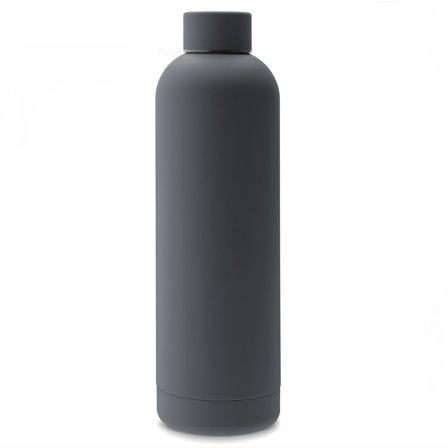 Botella de agua | 750 ml | Acero inoxidable gris para hombres - Regalos para deportistas