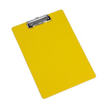 1 stk gul A4 laminert pappklippbrett