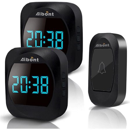 Enkel [utan batterier] Radioklocka med LED-temperaturindikator