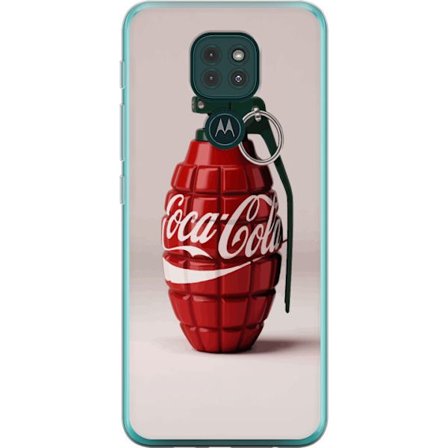 Kompatibelt Mobildeksel til Motorola Motorola Moto G9 Play Kunstnerisk illustrasjon av Coca Cola granateple i rødt og grønt, pop art inspirert motiv