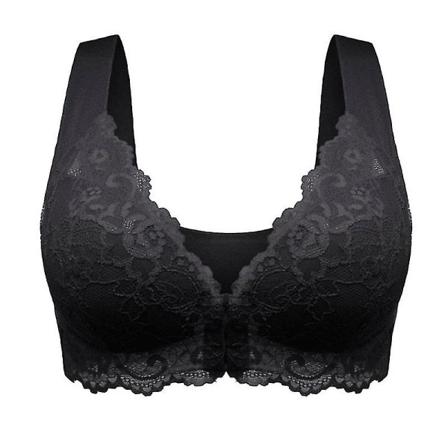 Kvinnor Mjuk Ultra Andningsbar Zero Bunden BH Trådlös Push Up Anti-sagging BH Underkläder Black 8XL