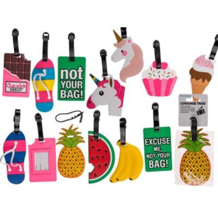 Bagagelapp / Tag för bagage - Fäst på resväskan, flerfärgad