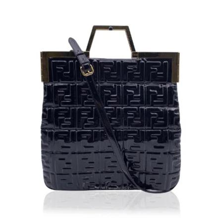 Fendi Vintage, Pre-owned Leather totes Zwart, Dames, Maat:ONE Size,Canvas