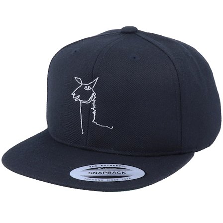 Kiddo Cap - Kids Lllama One Line Black Snapback Snapback Black Cap - @ Hatstore