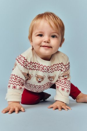 Kappahl | Sweter bożonarodzeniowy z dzianiny | Jasnobeżowy