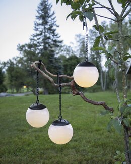 Aurinkokennokoriste Globus Riippuva 3/pak Valkoinen