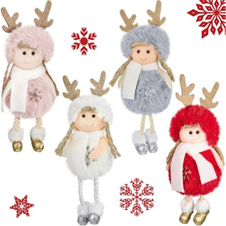 4 st juldekorationer julälg ängeldocka hängen