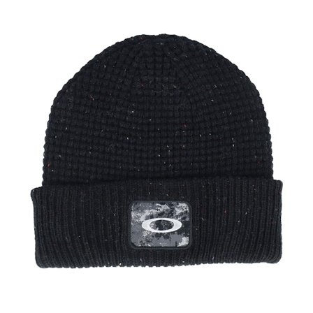 Oakley - Schwarz cuff Mütze - Ellipse Patch Waffle Beanie Blackout Cuff @ Hatstore