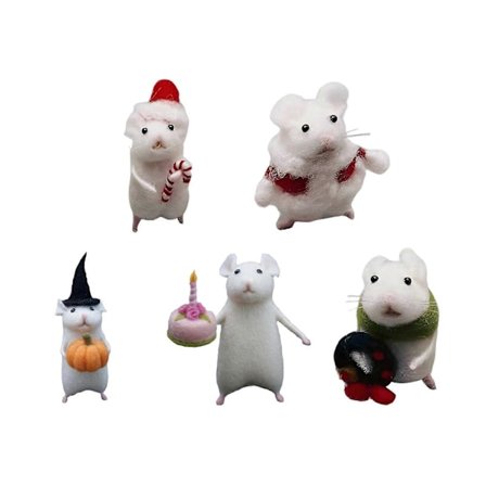 5 kpl Huopa Hiiri Koristeet Käsintehdyt Neulahuovutetut Eläimet Koristelu Hiiret Nukke Loma Hiiri Koristeet Kodin Sisustukseen Juhlava Lahja