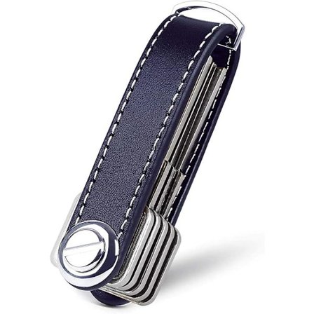 Nyckelorganisatör, nyckelring i PU-läder, ficka, funktionell och praktisk smart nyckelhållare, rymmer 7-9 flera nycklar [C] Blue