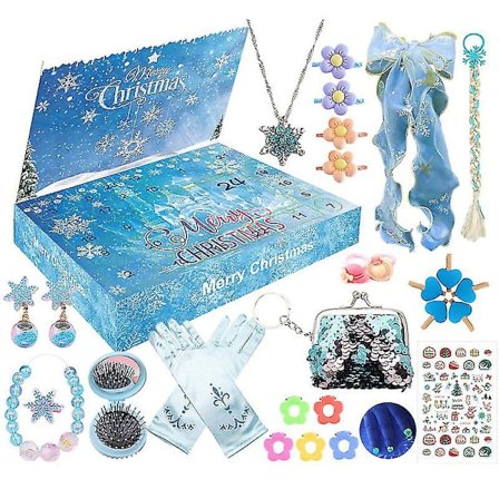 Fryst Adventskalender med Prinsessväska & 24 Smyckes Blind Boxes - Julklapp [YDE]