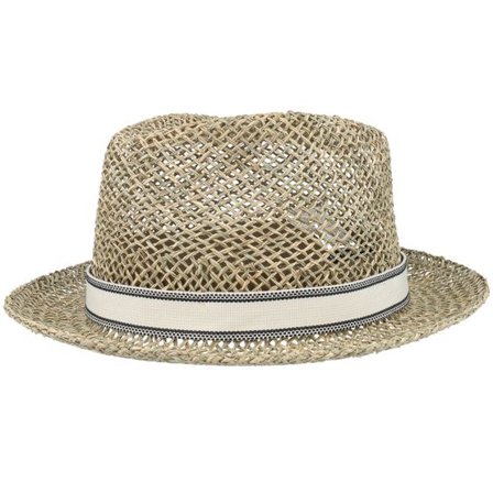 Seeberger - Beige fedora Hatt - Seagras Natural Fedora @ Hatstore