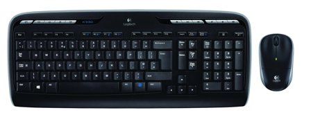 Logitech Wireless Combo MK330 Nordic Tastatur med flate taster, mus for høyre- og venstrehendte