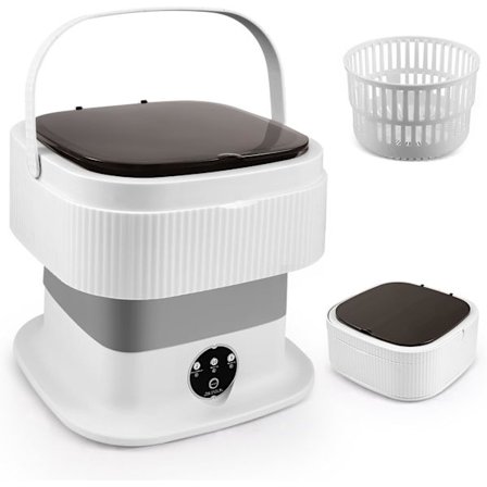 Bærbar vaskemaskine, 10L lille rejsevaskemaskine med centrifugeringsfunktion, undertøj 45db Ultra Stille til babytøj 45 dB