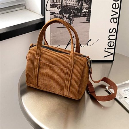 Corduroy Tote Bag Håndvesker BRUN
