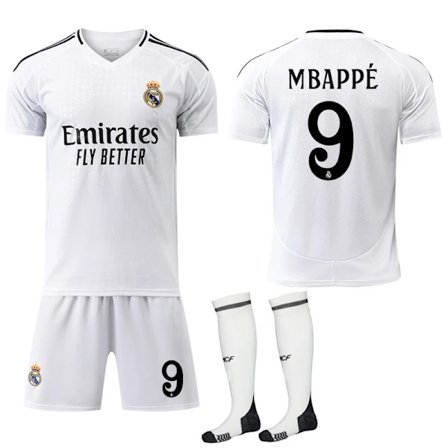 Real Madrid Hemmatröja Barn & Vuxen Fotbollströja Med Strumpor Nr.9 Mbappé 2024-2025 Nr.9 Mbappé Nr.9 Mbappé Nr.9 Mbappé No.9 Mbappe-FF- No.9 Mbapp...