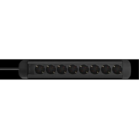 Deltaco Earthed power strip, 8xCEE 7/3, 1xCEE 7/7, 3m - Black