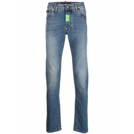Philipp Plein, Premium Hexagon Jeans Blauw, Heren, Maat:W31
