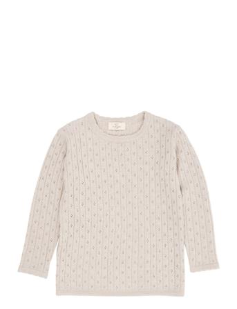 Merino Classic Pointelle Blouse Tops Knitwear Pullovers Beige Copenhagen Colors