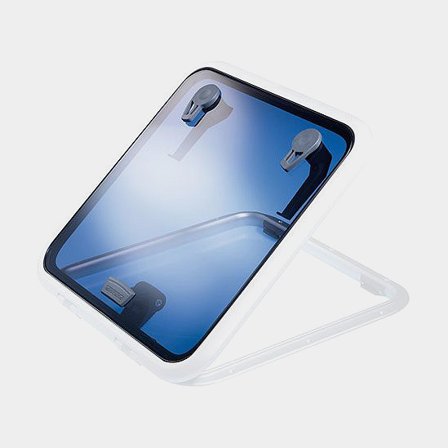 Vetro di ricambio per boccaporto, fumé, adatto a Lewmar Low Profile (strl. 03), con guarnizione di montaggio