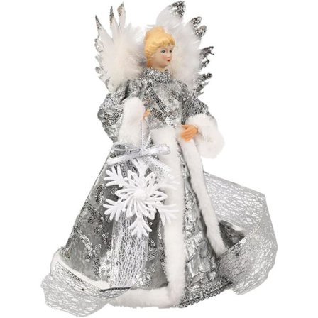 Juletræ Englespids, Dekorative Pynt med Hvide Fjervinger