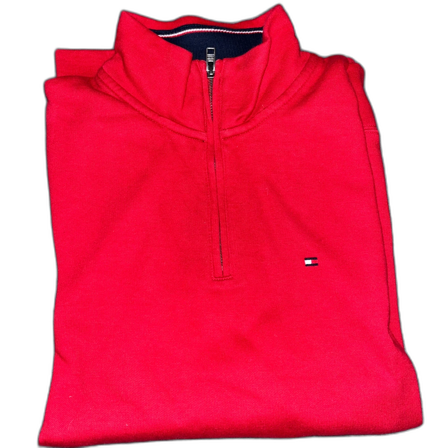 Röd half zip tröja Tommy Hilfiger