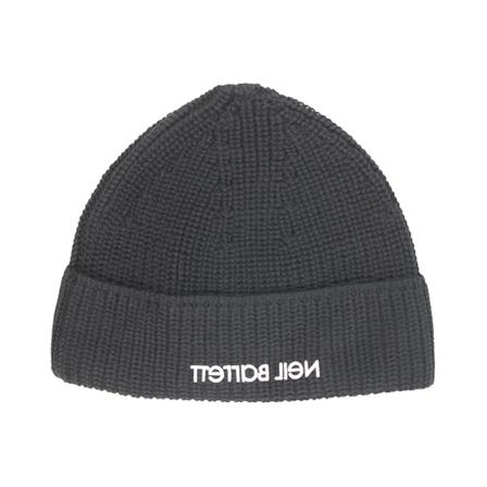 Neil Barrett, Beanie Zwart, Heren, Maat:ONE Size