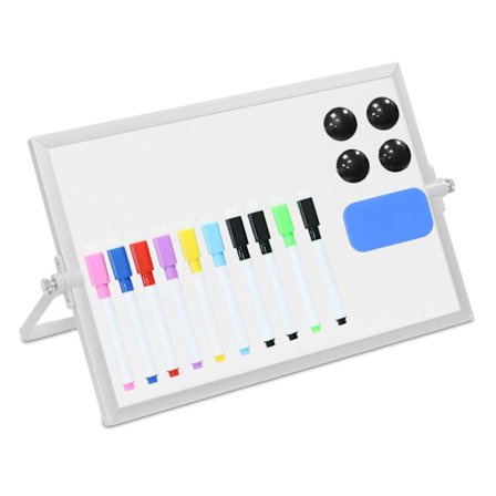 Magnetisk whiteboardtavle med tuscher og magneter