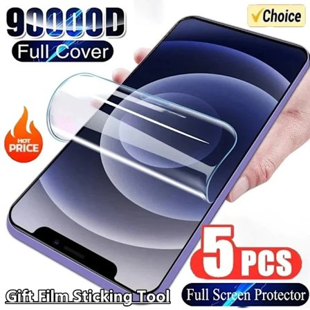 5-pack Fulltäckande Hydrogel Film För iPhone 13 12 11 14 15 16 Pro Max Skärmskydd För iPhone 16 PRO XR XS MAX 15 Plus 13Mini