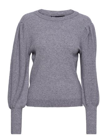 Onlkatia L/S Puff O-Nec Pullover Cc Knt Purple ONLY