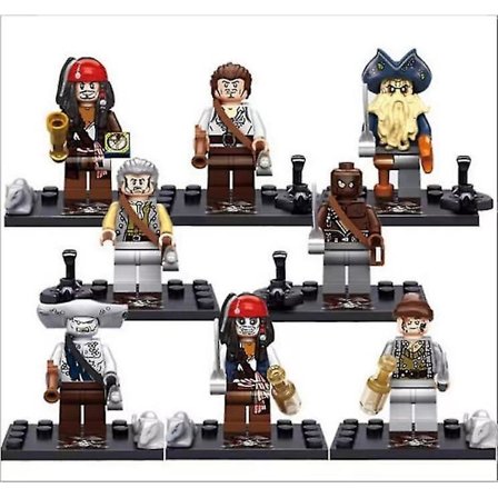 8 stk/sett Pirates Of The Caribbean Action Figures Byggeklosser Leker Barn Bursdagsgave Dekorasjon Hz2013