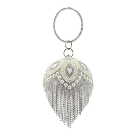 Stilfuld akryl håndtaske aftentaske med iøjnefaldende dekorationer til kvinder Silver