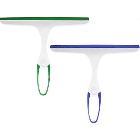 Vindusvisker, dusjvisker, gummiblad for glassrengjøring, plastrengjørings-viskerspeil, bad, vindu, gulv, glass, 2 stk