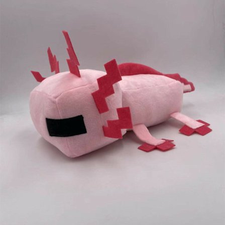 11,8" Axolotl plysdocka Minecraft Salamander blå rosa docka