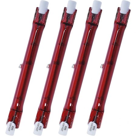 500 Watt Ruby Kompatibel med Heatmaster R7 Halogen Varmelampe til Havevarmere - 4-pak