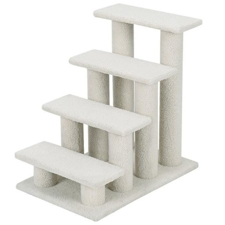 COSTWAY Cat Tree 60 CM i Cashmere, Pet Stairs Steps Cat Climber med 4 niveauer, belastning 45 kg, beige