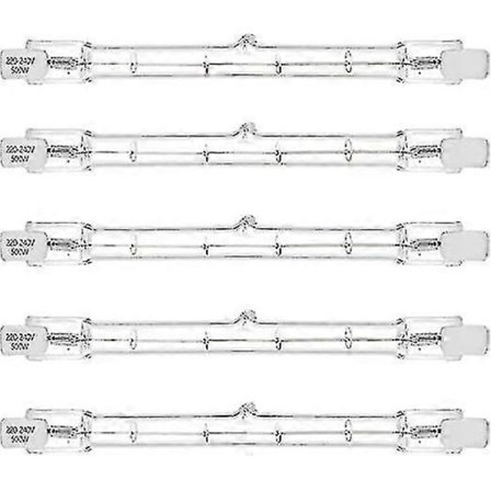 5 stk. 500w R7s Lineær Halogen Flomlys J118 500w Dobbeltsidig Sikkerhetslyspære 118mm Lengde