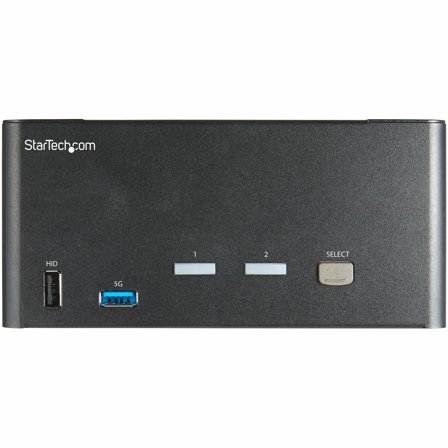 StarTech 2 Port Triple Monitor DisplayPort KVM Switch, 4K 60Hz UHD HDR, Desktop 4K DP 1.2 KVM with 2 Port USB 3.0 Hub (5Gbps) & 4x USB 2.0 HID Ports,