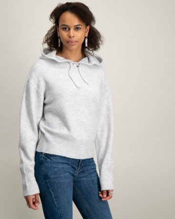 Gina Tricot Young Soft knitted hoodie Grå Tröjor Tjej - Kids Brand Store