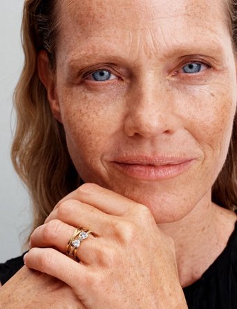 Pandora Bow 14K Gold-Plated Ring With Clear Cubic Zirconia - Gold - 50