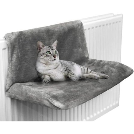 Varm og koselig radiator seng for katt og hund (Grå)